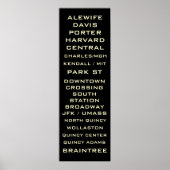 Boston Metro Subway Sign Art - Redline Poster (Voorkant)