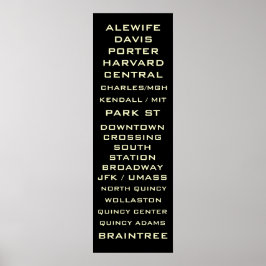 Boston Metro Subway Sign Art - Redline Poster