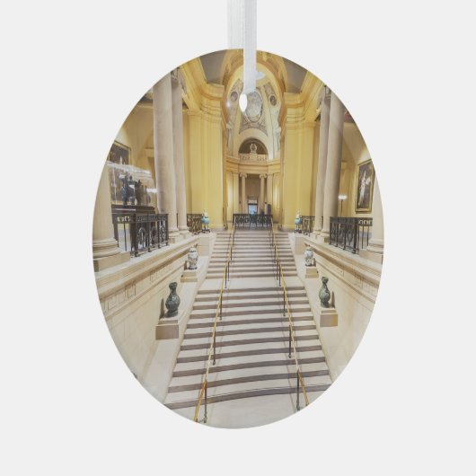 Boston MFA: Amerikaanse kunstmijlpaal Glas Ornament (Voorkant Rechts)