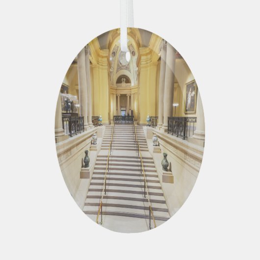 Boston MFA: Amerikaanse kunstmijlpaal Glas Ornament (Voorkant links)