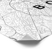 Boston Minimalistische Kaart (Zwart & Wit) Poster (Hoek)