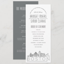 Boston | Modern deco huwelijksprogramma Kaart