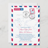 Boston naar Bermuda Wedding Airmail Kaart (Voorkant)