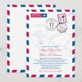 Boston naar Bermuda Wedding Airmail Kaart (Voorkant / Achterkant)