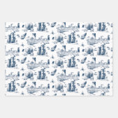  Boston Navy Gift Wrap Set Inpakpapier Vel (Voorkant)
