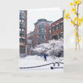 Boston North End wintergroet kaart (Gele Bloem)