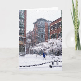 Boston North End wintergroet kaart