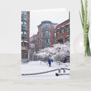 Boston North End wintergroet kaart