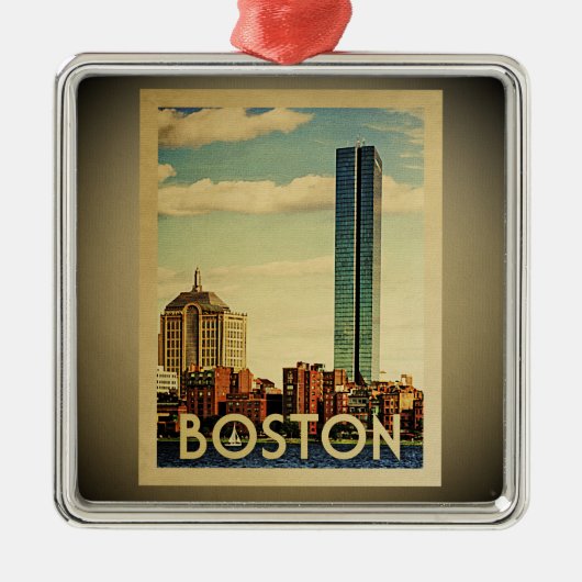 Boston Ornament Vintage Travel Skyline (Voorkant)
