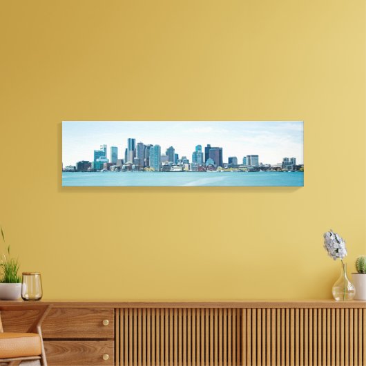 Boston Panoramic Skyline Harbour Uitzicht Canvas P (Insitu (Woonkamer))