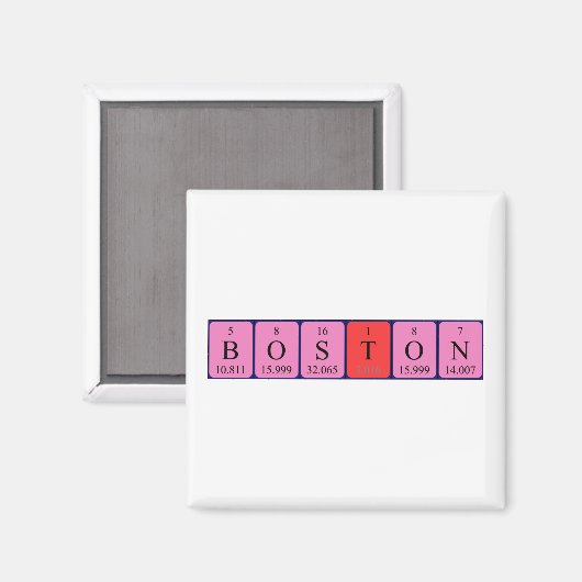 Boston periodieke table name magnet (Voorkant / Achterkant)