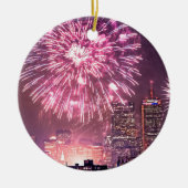 Boston Poppen Fireworks spectaculair. Keramisch Ornament (Voorkant)