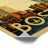 Boston Poster Vintage Travel Poster Harbour Skylin (Hoek)