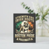 Boston Pride Ierse Roots Bulldog Briefkaart (Staand voorkant)