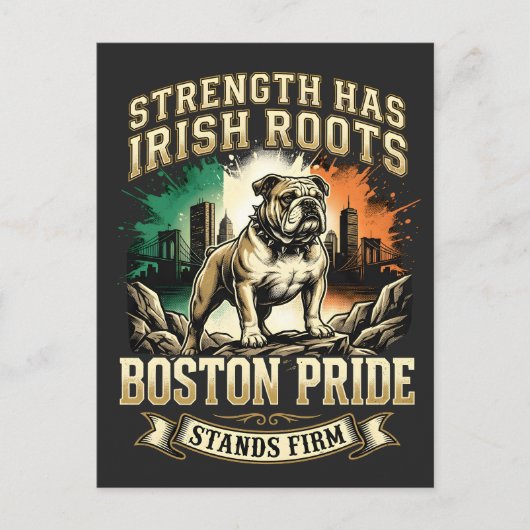 Boston Pride Ierse Roots Bulldog Briefkaart (Voorkant)