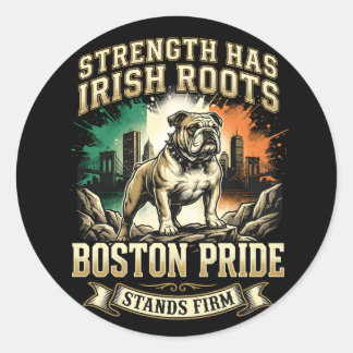 Boston Pride Irish Roots Bulldog Ronde Sticker