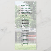 Boston Public Garden Bridge Wedding Program Programmakaart (Achterkant)