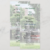 Boston Public Garden Bridge Wedding Program Programmakaart (Voorkant / Achterkant)