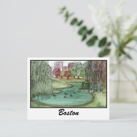 Boston Public Garden Briefkaart (Staand voorkant)