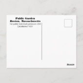 Boston Public Garden Massachusetts Reizen Briefkaart (Achterkant)