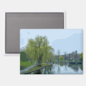 Boston Public Garden Massachusetts Schilderij Magneet (Voorkant / Achterkant)
