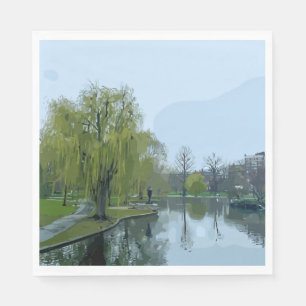 Boston Public Garden Massachusetts Schilderij Servet