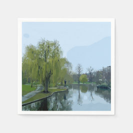 Boston Public Garden Massachusetts Schilderij Servet