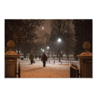 Boston Public Garden Snow Storm MA Massachusetts Foto Afdruk