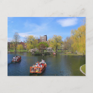 Boston Public Garden Swan Boats in het voorjaar Briefkaart