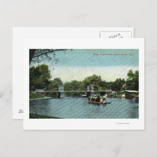 Boston Public Garden Uitzicht of the Bridge Briefkaart (Voorkant / Achterkant)