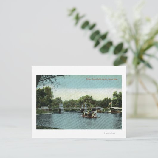 Boston Public Garden Uitzicht of the Bridge Briefkaart (Staand voorkant)