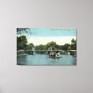 Boston Public Garden Uitzicht of the Bridge Canvas Afdruk