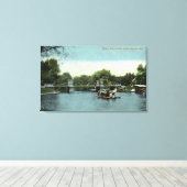 Boston Public Garden Uitzicht of the Bridge Canvas Afdruk (Insitu (Houten vloer))