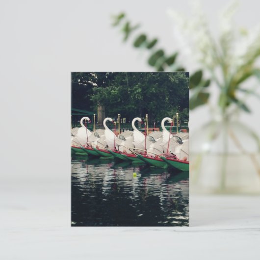 Boston Public Gardens Swan Boats Briefkaart (Staand voorkant)