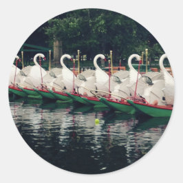Boston Public Gardens Swan Boats Ronde Sticker