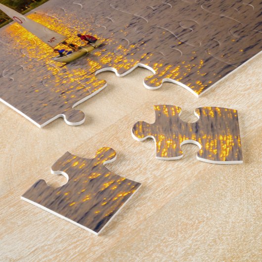 Boston Puzzle - Boston Skyline op Sunset Legpuzzel (Zijkant)