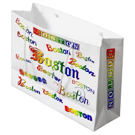 Boston Rainbow Fonts Groot Cadeauzakje (Voorkant Gekanteld)