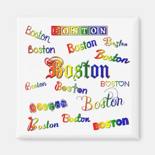 Boston Rainbow Fonts Magneet