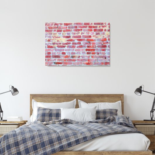 Boston Red Brick Wall Canvas Afdrukken (Insitu (Slaapkamer))
