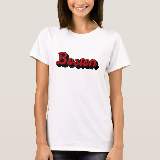 Boston Red en Black T-shirt (Voorkant)