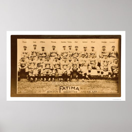 Boston Red Sox Baseball 1913 Poster (Voorkant)
