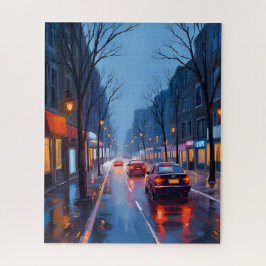Boston Regen | Straat in het centrum van de stad M Legpuzzel