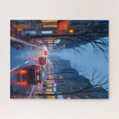 Boston Regen | Straat in het centrum van de stad M Legpuzzel (Horizontaal)