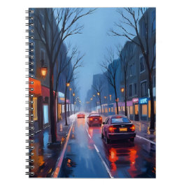 Boston Regen | Straat in het centrum van de stad M Notitieboek