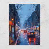 Boston Regen | Straat in het stadscentrum Massachu Briefkaart (Voorkant)
