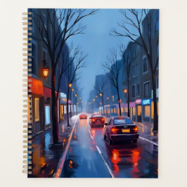 Boston Regen | Straat in het stadscentrum Massachu Planner