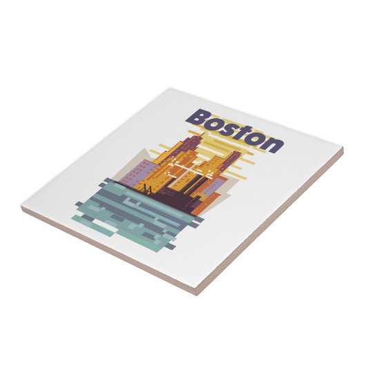 Boston Reisposter Tegeltje (Zijkant)