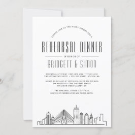 Boston repetitie diner | Skyline-uitnodiging Kaart