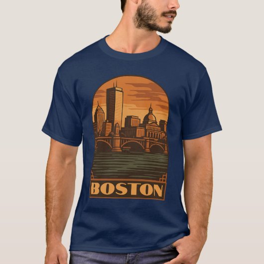 Boston Retro Art Deco T-shirt (Voorkant)