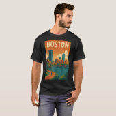 Boston Retro Poster T-shirt (Voorkant volledig)